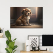 Ein niedliches Poster mit einem Hunde-Welpen (Thuiskantoor)