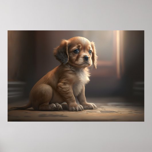 Ein niedliches Poster mit einem Hunde-Welpen (Voorkant)