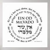 Ein Od Milvado Circular Text Hebrew English Print (Voorkant)