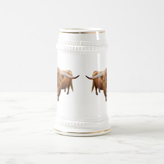 Ein schottisches Hochlandrind Bierpul (Center)