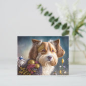 Ein süßer Hund mit Goldschmuck Briefkaart (Staand voorkant)
