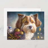 Ein süßer Hund mit Goldschmuck Briefkaart (Voorkant / Achterkant)