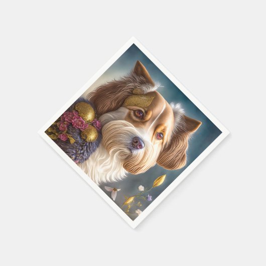 Ein süßer Hund mit Goldschmuck Servet (Hoek)