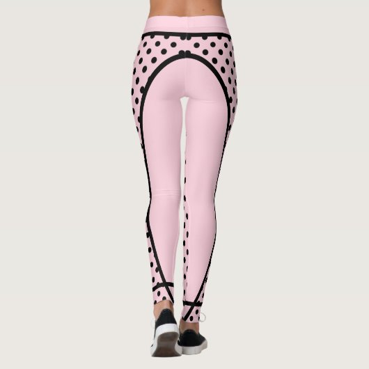 Ein Traum in Rosa mit schwarzen Punkten Yoga Leggings (Achterkant)