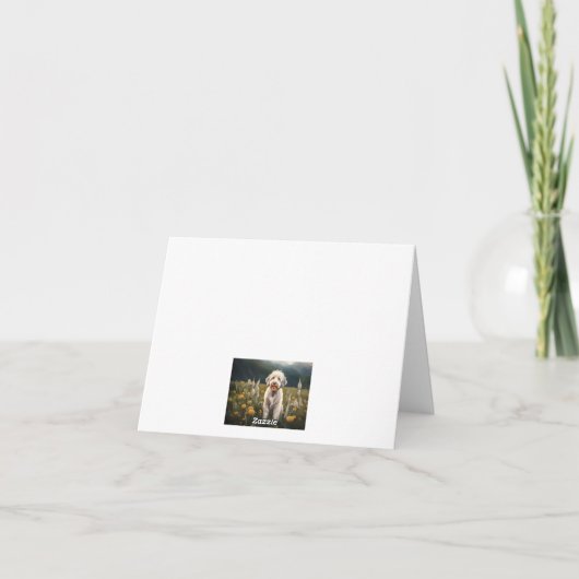 Ein wunderschöner weißer Hund Feestdagen Kaart (Achterkant)