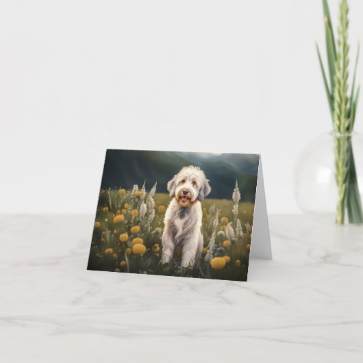 Ein wunderschöner weißer Hund Feestdagen Kaart (Voorkant)