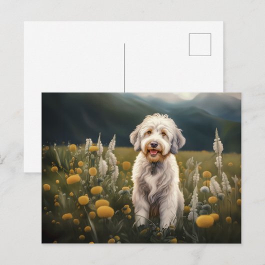 Ein wunderschöner weißer Hund Feestdagenkaart (Voorkant / Achterkant)