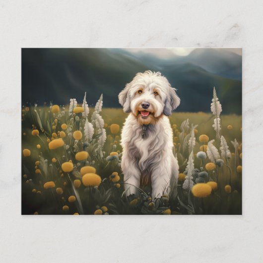 Ein wunderschöner weißer Hund Feestdagenkaart (Voorkant)