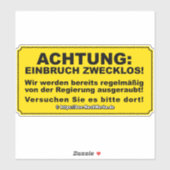 Einbruch zwecklos! sticker (Vel)