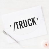 Eind/Achterkant van Vrachtwagen, HTML-stijl! Ovale Sticker (Envelop)