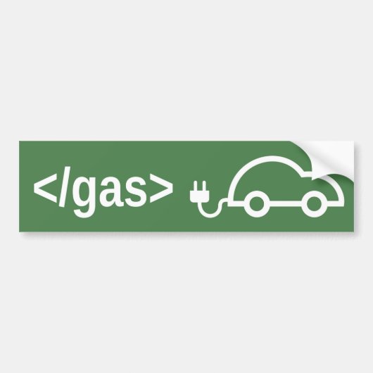Eind gas gaat Elektrische Groene Auto Bumpersticker (Voorkant)
