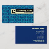 Eind geëtiketteerd Monogram - Geometrisch Patroon Visitekaartje (Voorkant / Achterkant)