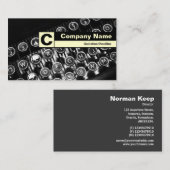 Eind geëtiketteerd Monogram - Oude Schrijfmachine Visitekaartje (Voorkant / Achterkant)