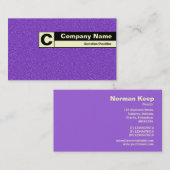 Eind geëtiketteerd Monogram - Violet Ingegraveerd  Visitekaartje (Voorkant / Achterkant)