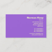 Eind geëtiketteerd Monogram - Violet Ingegraveerd  Visitekaartje (Achterkant)