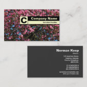 Eind gelabeld monogram - Roze Cherry Blossom Visitekaartje (Voorkant / Achterkant)