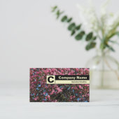 Eind gelabeld monogram - Roze Cherry Blossom Visitekaartje (Staand voorkant)