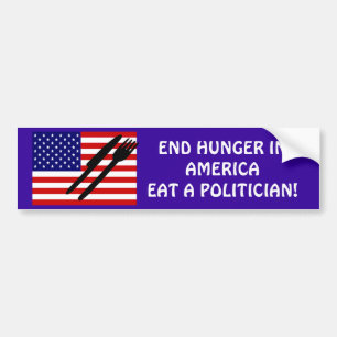 EIND HONGER IN AMERIKA BUMPERSTICKER