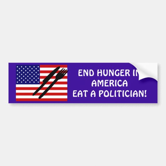 EIND HONGER IN AMERIKA BUMPERSTICKER (Voorkant)