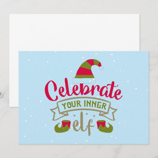 Eind je kerstKaarten in de binnenste, Elf (Voorkant / Achterkant)