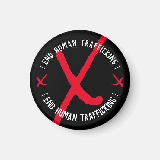 EIND MENSELIJKE HANDEL XXX in zwart Magneet (Voorkant)