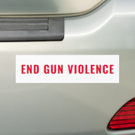 Eind Pistool Violence minimalist tekst wit en rood Bumpersticker