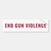Eind Pistool Violence minimalist tekst wit en rood Bumpersticker (Voorkant)