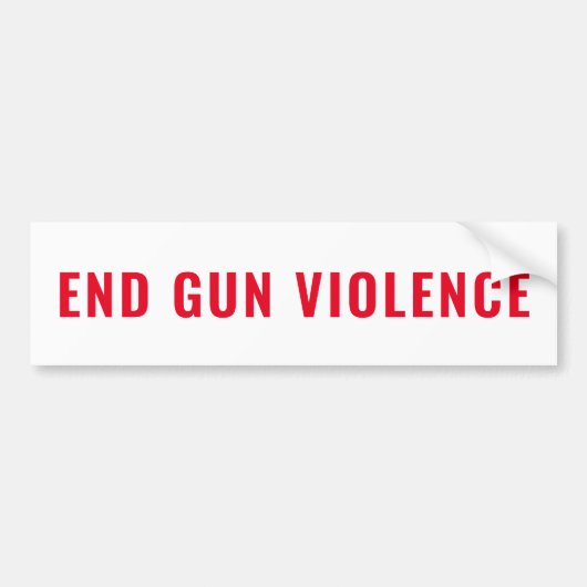 Eind Pistool Violence minimalist tekst wit en rood Bumpersticker (Voorkant)