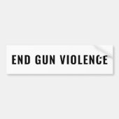 Eind Pistool Violence minimalist tekst wit en zwar Bumpersticker (Voorkant)
