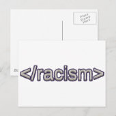 Eind racisme briefkaart (Voorkant / Achterkant)