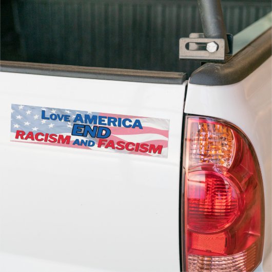 Eind racisme en fascisme bumpersticker (Op Truck)