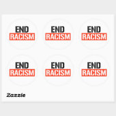 Eind racisme ronde sticker (Vel)