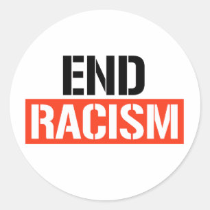 Eind racisme ronde sticker