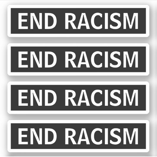 Eind racisme sticker (Voorkant)