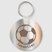 Eind Soccer Team Gifts Silver Name Sleutelhanger (Voorkant)