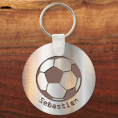 Eind Soccer Team Gifts Silver Name Sleutelhanger (Achterkant)