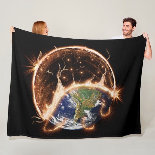 Eind van de wereldvlooiendeken fleece deken (In situ)