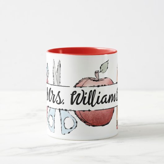 Eind van het jaar Leraar Waardering appel Doodle Mok (Midden)