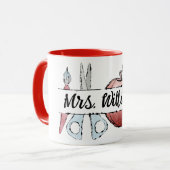 Eind van het jaar Leraar Waardering appel Doodle Mok (Voorkant links)