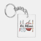 Eind van het jaar Leraar Waardering appel Doodle Sleutelhanger (Voorkant Links)