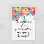 Eind van het jaar van de leerkracht Fijne dag van (Voorkant / Achterkant)