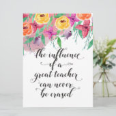 Eind van het jaar van de leerkracht Fijne dag van Kaart (Staand voorkant)