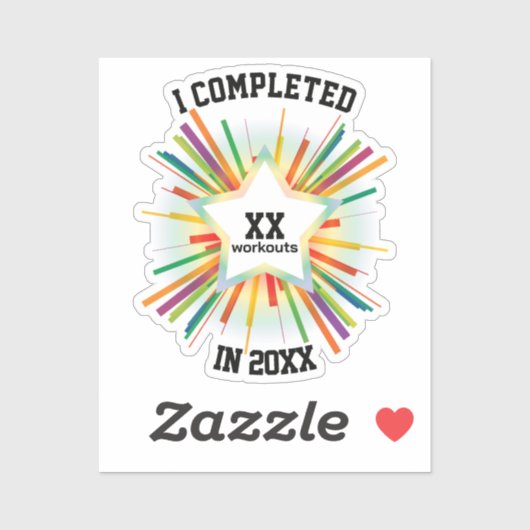 Eind van het Jaar Workout Tally (Regenboog) Sticker (Vel)