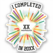 Eind van het Jaar Workout Tally (Regenboog) Sticker (Voorkant)