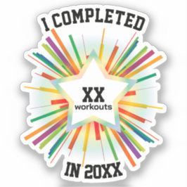 Eind van het Jaar Workout Tally (Regenboog) Sticker