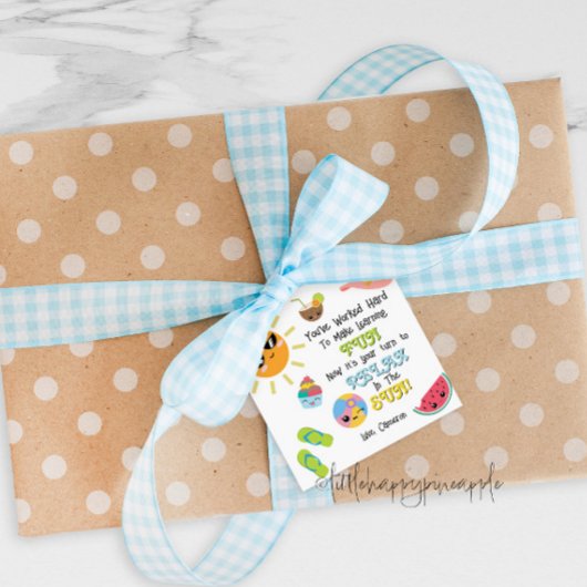 Eind van het jaar Zomerleraar Dank u Label