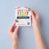 Eind van het schooljaar Fielddag fondsenwerving Flyer (Hand)