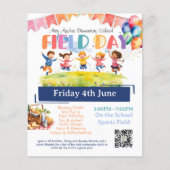 Eind van het schooljaar Fielddag fondsenwerving Flyer (Voorkant)