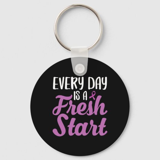 Eind verslaving elke dag is een frisse start sleutelhanger (Voorkant)