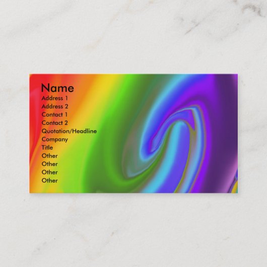 Eind visitekaartje regenboog (Voorkant)